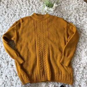 Elegant Mustard Knit Turtleneck Sweater